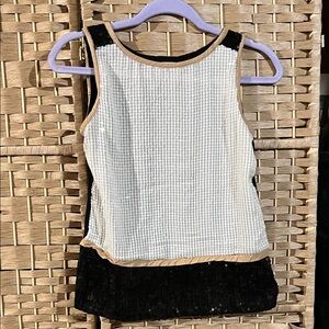 LOFT Black and White Short Sleeve Top